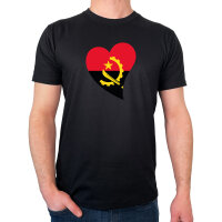 Herren T-Shirt Angola Flagge Herz