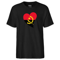 Herren T-Shirt Angola Flagge Herz