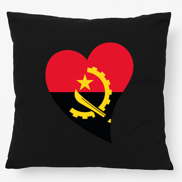 Kissen Angola Flagge Herz 40x40cm