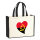 Jutetasche Angola Flagge Herz 21 Liter Black