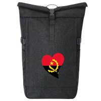 Kurierrucksack Angola Flagge Herz 30-44 Liter Black Melange