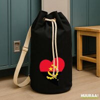 Seesack Angola Flagge Herz 20 Liter Black