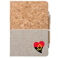 Notizbuch A5 Angola Flagge Herz 80 Blatt inkl....