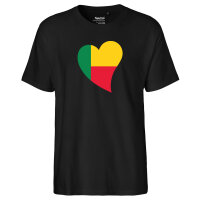 Herren T-Shirt Benin Flagge Herz