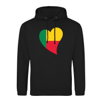 Unisex Hoodie Benin Flagge Herz