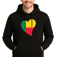 Unisex Hoodie Benin Flagge Herz