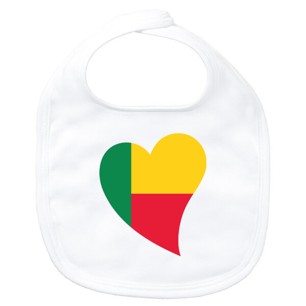 Baby Lätzchen Benin Flagge Herz Klettverschluss