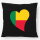 Kissen Benin Flagge Herz 40x40cm