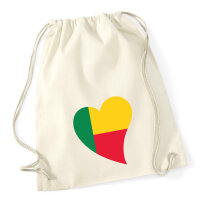 Turnbeutel Benin Flagge Herz 12 Liter