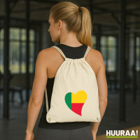 Turnbeutel Benin Flagge Herz 12 Liter