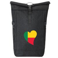 Kurierrucksack Benin Flagge Herz 30-44 Liter Black Melange