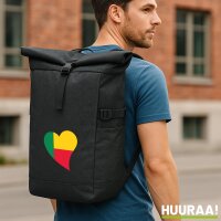 Kurierrucksack Benin Flagge Herz 30-44 Liter Black Melange