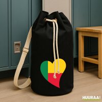 Seesack Benin Flagge Herz 20 Liter Black