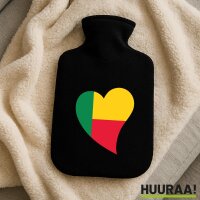 Wärmflasche Benin Flagge Herz