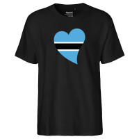 Herren T-Shirt Botswana Flagge Herz