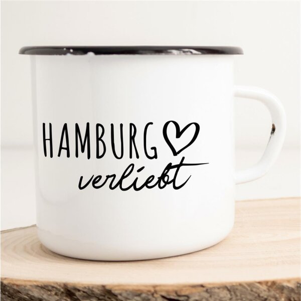 Emaille Tasse Hamburg  Vintage 300ml