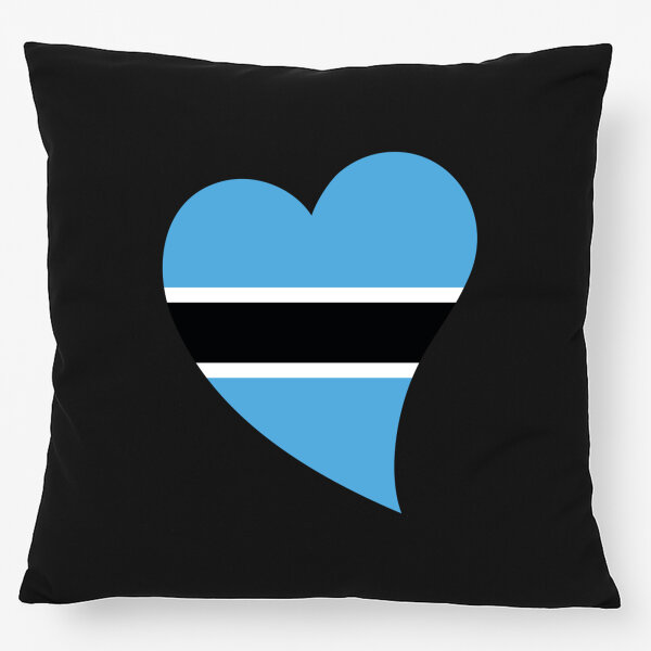 Kissen Botswana Flagge Herz 40x40cm