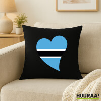 Kissen Botswana Flagge Herz 40x40cm