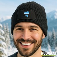 Beanie mit Patch Botswana Flagge Herz Black