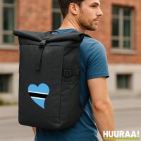 Kurierrucksack Botswana Flagge Herz 30-44 Liter Black...