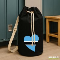 Seesack Botswana Flagge Herz 20 Liter Black