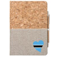 Notizbuch A5 Botswana Flagge Herz 80 Blatt inkl....