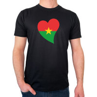 Herren T-Shirt Burkina Faso Flagge Herz