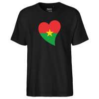 Herren T-Shirt Burkina Faso Flagge Herz