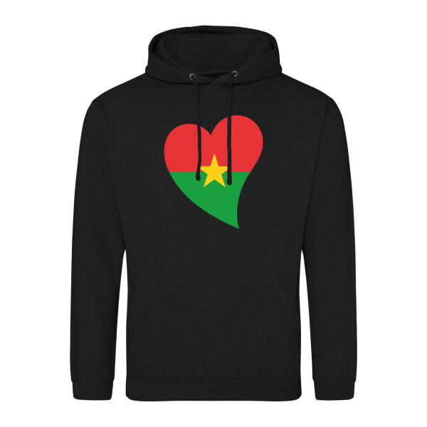 Unisex Hoodie Burkina Faso Flagge Herz