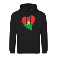 Unisex Hoodie Burkina Faso Flagge Herz