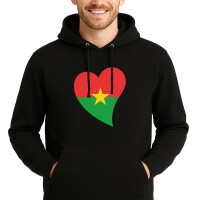 Unisex Hoodie Burkina Faso Flagge Herz