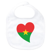 Baby Lätzchen Burkina Faso Flagge Herz Klettverschluss