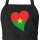 Schürze Burkina Faso Flagge Herz mit Taschen