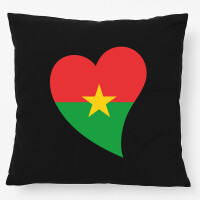 Kissen Burkina Faso Flagge Herz 40x40cm