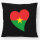 Kissen Burkina Faso Flagge Herz 40x40cm