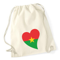 Turnbeutel Burkina Faso Flagge Herz 12 Liter