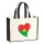 Jutetasche Burkina Faso Flagge Herz 21 Liter Black