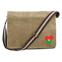 Umhängetasche Burkina Faso Flagge Herz 14 Liter