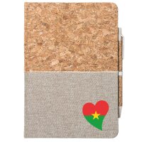 Notizbuch A5 Burkina Faso Flagge Herz 80 Blatt inkl....