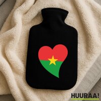 Wärmflasche Burkina Faso Flagge Herz