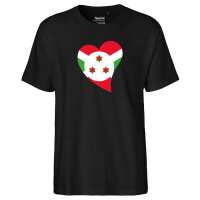 Herren T-Shirt Burundi Flagge Herz