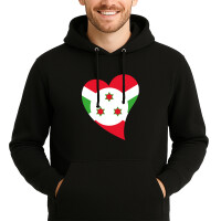 Unisex Hoodie Burundi Flagge Herz