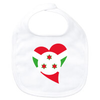 Baby Lätzchen Burundi Flagge Herz Klettverschluss
