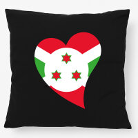 Kissen Burundi Flagge Herz 40x40cm