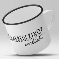 Emaille Tasse Saarbrücken  Vintage 300ml