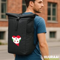 Kurierrucksack Burundi Flagge Herz 30-44 Liter Black Melange