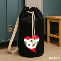 Seesack Burundi Flagge Herz 20 Liter Black
