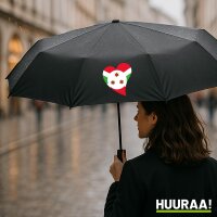 Regenschirm Burundi Flagge Herz 98cm Schwarz