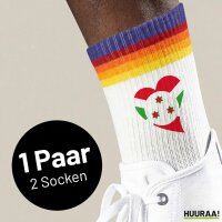 Unisex Socken Burundi Flagge Herz Baumwolle