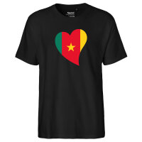 Herren T-Shirt Kamerun Flagge Herz